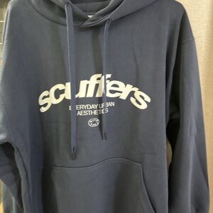 Scufflers Navy Logo Pullover Hoodie - Everyday Urban Aesthetics
